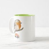 Tasse 2 Couleurs English Robin Bird (Devant gauche)