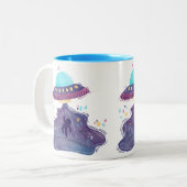 Tasse 2 Couleurs enlèvement d'aliens (Devant gauche)