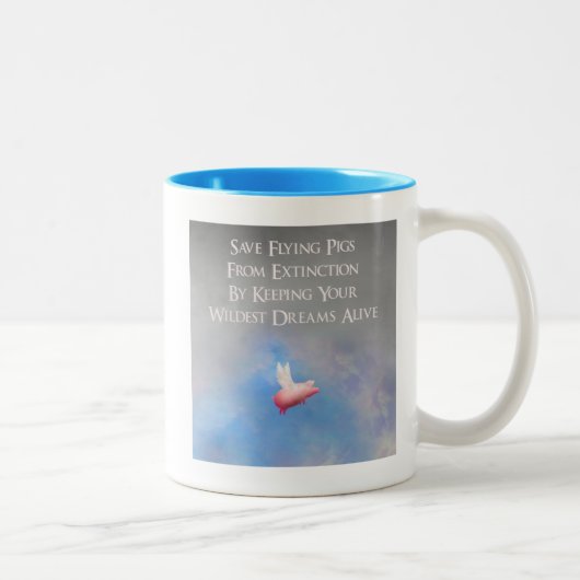 Tasse 2 Couleurs Enregistrer les porcs volants (Droit)