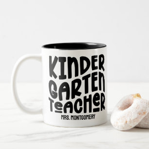 Tasse 2 Couleurs Enseignant de jardin d'enfants Texte noir