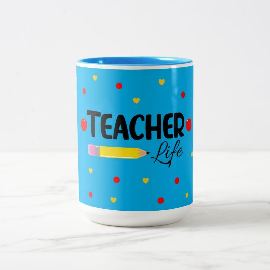 Tasse 2 Couleurs Enseignant de la vie mignonne cadeau pour enseigna (Centre)