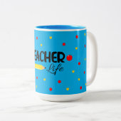 Tasse 2 Couleurs Enseignant de la vie mignonne cadeau pour enseigna (Devant droit)