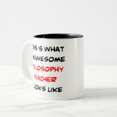 Tasse 2 Couleurs enseignant de philosophie génial (Devant gauche)