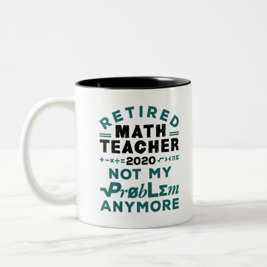 Tasse 2 Couleurs Enseignant des mathématiques à la retraite 2020 Pl (Gauche)