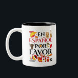 Tasse 2 Couleurs Enseignant Espagnol En Espanol Por Favoriser<br><div class="desc">Un joli cadeau bilingue pour professeur d'espagnol ou professeur de langue étrangère. Design offre de beaux graphismes relatifs à l'Espagne et la culture espagnole</div>