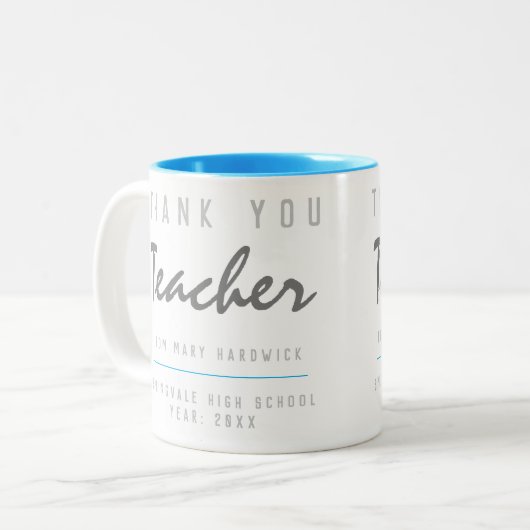 Tasse 2 Couleurs Enseignant Merci (Devant gauche)