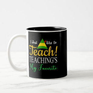 Tasse 2 Couleurs Enseignant Noël J’aime apprendre Enseigner