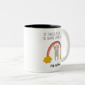 Tasse 2 Couleurs Enseignants Grand Coeur pour façonner petits espri (Devant droit)