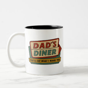 Tasse 2 Couleurs Enseigne Rétro du Diner de Papa – Ben-Day Art Pop