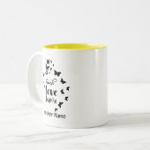 Tasse 2 Couleurs Enseigner l'amour Inspirer mignon enseignant (Devant gauche)