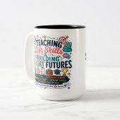 Tasse 2 Couleurs Enseigner les compétences de vie et construire des (Devant gauche)