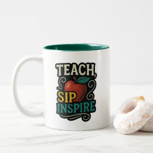 Tasse 2 Couleurs Enseigner Sip Inspirer l'enseignant Appréciation c