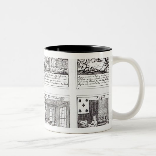Tasse 2 Couleurs Ensemble de representation de cartes de jeu (Droit)