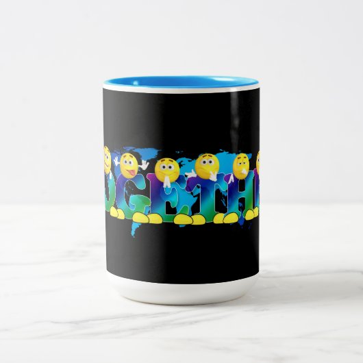 Tasse 2 Couleurs Ensemble Émojis (Centre)