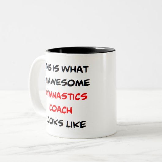 Tasse 2 Couleurs entraîneur de gymnastique génial (Devant gauche)