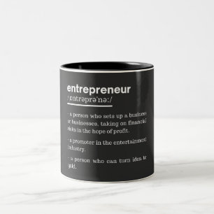 Tasse 2 Couleurs Entrepreneur Définition Amusant Propriétaire d'ent