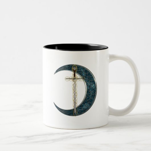 Tasse 2 Couleurs Épée et lune celtiques (Droit)