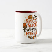Tasse 2 Couleurs Épice, tranche et tout effroi | Halloween (Devant droit)