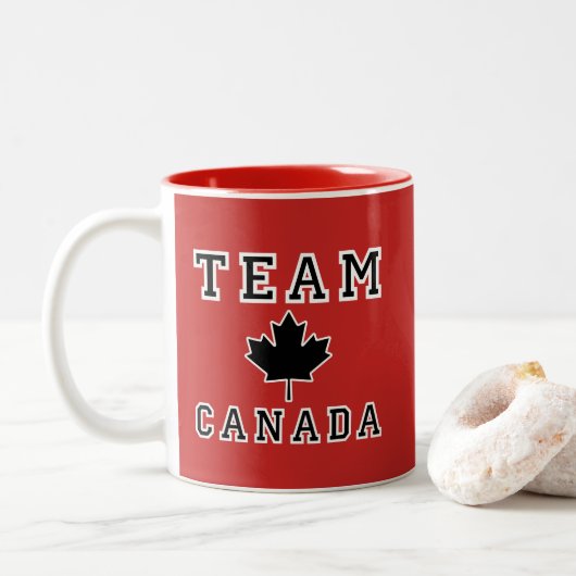 Tasse 2 Couleurs Équipe Canada (Avec donut)