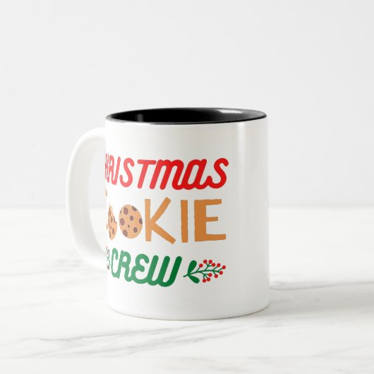 Tasse 2 Couleurs Équipe de biscuits de Noël (Devant gauche)