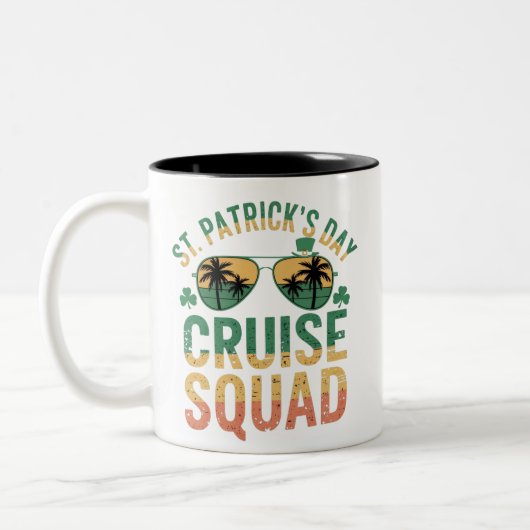 Tasse 2 Couleurs Équipe de croisière de la Saint-Patrick drôle fami (Gauche)