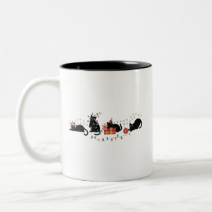Tasse 2 Couleurs Équipe de lumières de Noël pour amoureux de chats