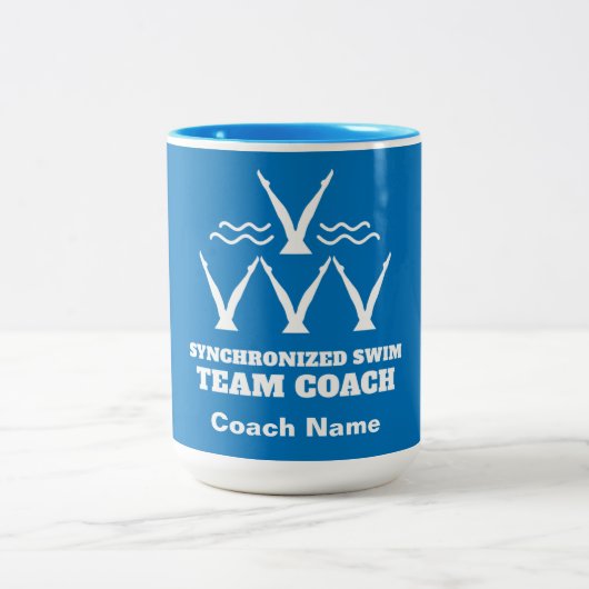 Tasse 2 Couleurs Équipe de natation synchronisée (Centre)