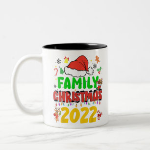 Tasse 2 Couleurs Équipe de Noël familiale Père Noël Elf Squad Paj
