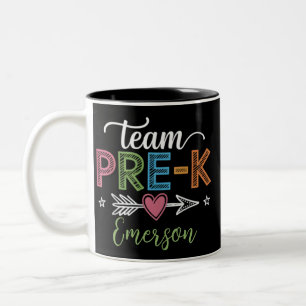 Tasse 2 Couleurs Équipe de nom personnalisé Enseignant de maternell