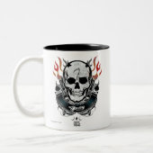 Tasse 2 Couleurs Équipe de suicide | Diablo Skull & Flames Tattoo A (Gauche)