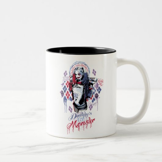 Tasse 2 Couleurs Équipe de suicide | Harley Quinn Graffiti encré (Droit)