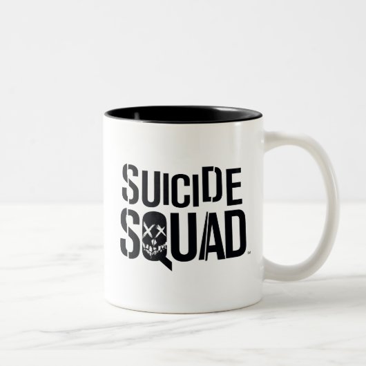 Tasse 2 Couleurs Équipe de suicide | Logo blanc (Droit)