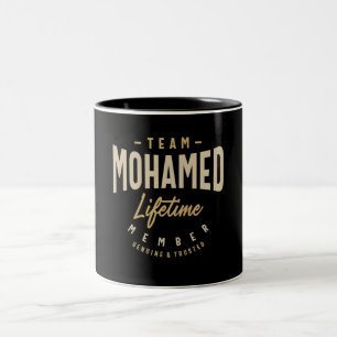Tasse 2 Couleurs Équipe Mohamed Membre à vie Nom personnalisé