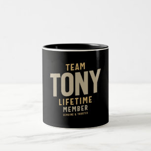 Tasse 2 Couleurs Équipe Tony Membre à vie Nom personnalisé