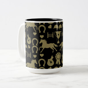 Tasse 2 Couleurs Équitation Or