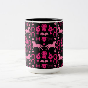 Tasse 2 Couleurs Équitation Rose