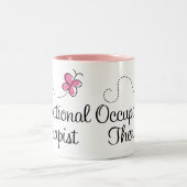 Tasse 2 Couleurs Ergothérapiste de papillon rose mignon (Centre)