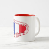 Tasse 2 Couleurs Escalade Drapeau France Carabiner (Devant droit)