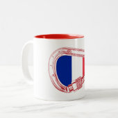 Tasse 2 Couleurs Escalade Drapeau France Carabiner (Devant gauche)