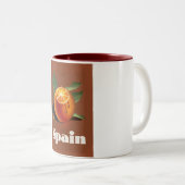 Tasse 2 Couleurs Espagne orange affiche voyage (Devant droit)