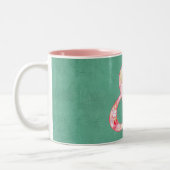 Tasse 2 Couleurs Esperluète rose fraîche mignonne d'aquarelle sur (Gauche)