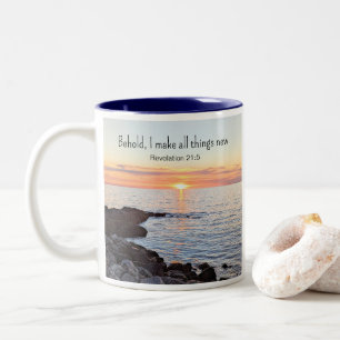 Tasse 2 Couleurs Espoir et encouragement Bible Verse Ocean Photo