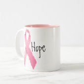 Tasse 2 Couleurs Espoir rose peint de ruban (Devant gauche)