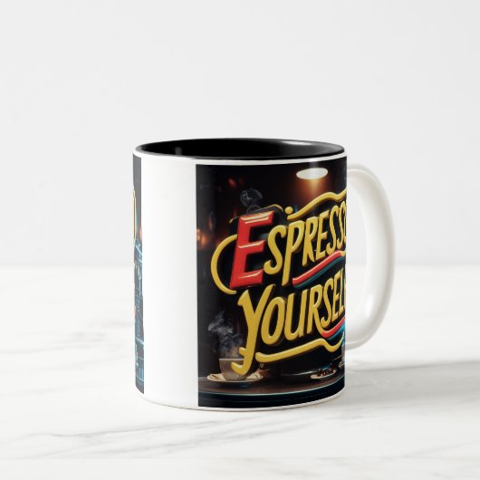Tasse 2 Couleurs "Espresso Yourself" (Devant droit)