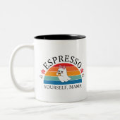 Tasse 2 Couleurs Espresso Yourself Mama - Retro Rainbow Ghost (Gauche)