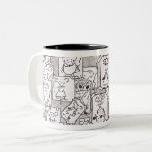 Tasse 2 Couleurs Esquisses de souris encrées (Devant gauche)