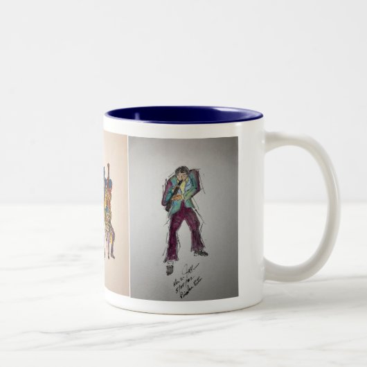 Tasse 2 Couleurs Esquisses originales de musiciens de jazz (Droit)