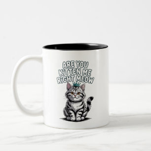 Tasse 2 Couleurs Est-ce que tu me chattes juste miow