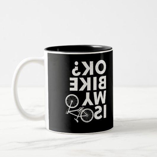 Tasse 2 Couleurs Est Mon Vélo OK Funny VTT (Gauche)