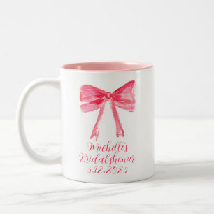 Tasse 2 Couleurs Esthétique Coquette Rose Élégant Shower de Mariage